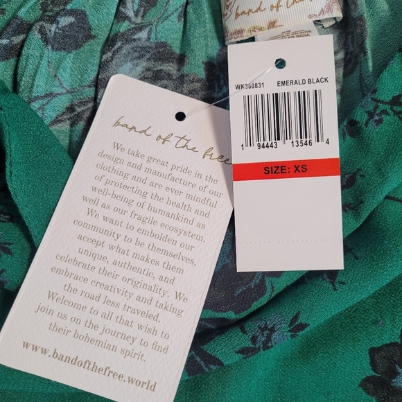 Band of the Free Etta Emerald Black Floral Midi Skirt Women's Size XS NWT - Picture 9 of 14